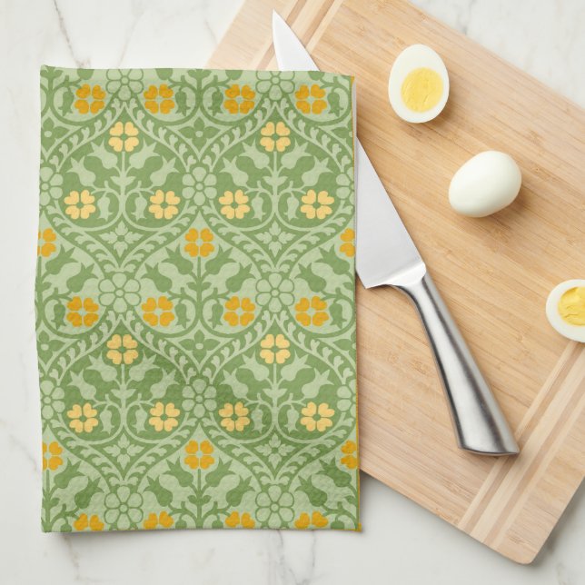 Gothic Revival Blommigt Kitchen Towel Kökshandduk (Vikt i Fjärdedel)