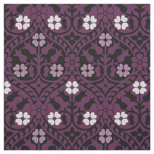 Gothic Revival-Blommigt, Lila Tyg