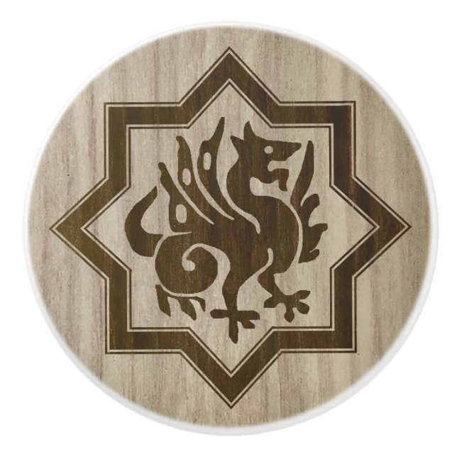 Gothic Revival Dragon Ceramic Pull Knopp (Framsidan)