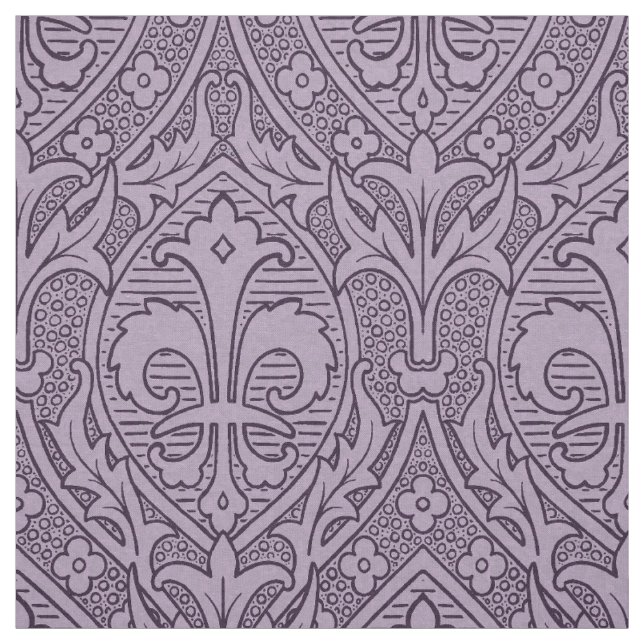 Gothic Revival Fleur de Lys - Lavender Tyg (Provkarta)