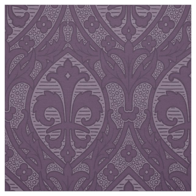 Gothic Revival Fleur de Lys - Lila Tyg (Provkarta)