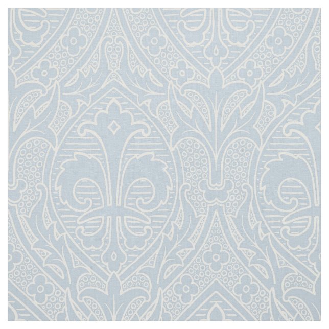 Gothic Revival Fleur de Lys - Misty Blue Tyg (Provkarta)
