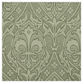 Gothic Revival Fleur de Lys - Mossy-Grönten Tyg