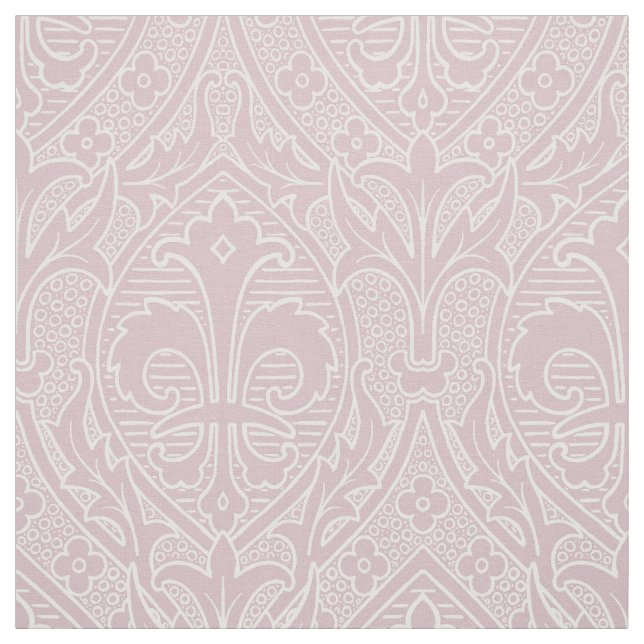 Gothic Revival Fleur de Lys - Mute Rosa Tyg (Provkarta)