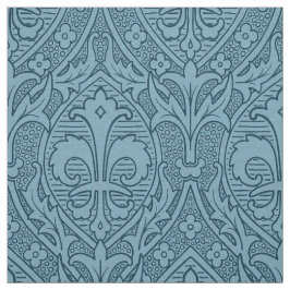 Gothic Revival Fleur de Lys - Peacock Blue Tyg