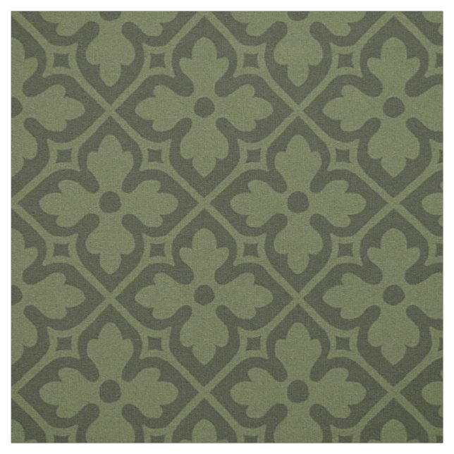 Gothic Revival-fyrklöver, Loden Grön Tyg (Provkarta)