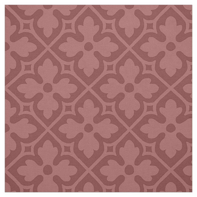 Gothic Revival Quatrefoils, Soft Burgundy Tyg (Provkarta)