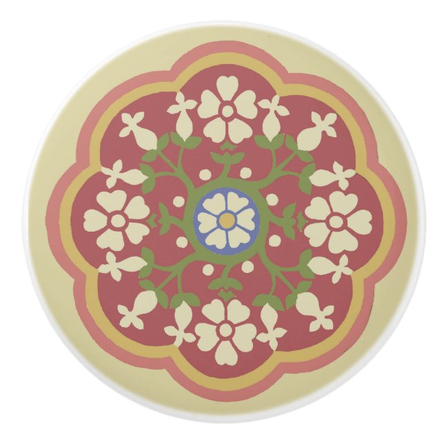 Gothic Revival Rosette Ceramic pull Knopp (Framsidan)