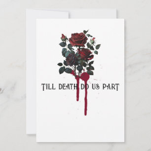 Gothic Ro Black Red Heart Blood Drift Inbjudningar