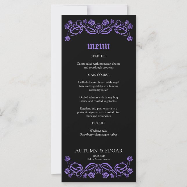 Gothic Ro Bröllop Menu (Framsida)