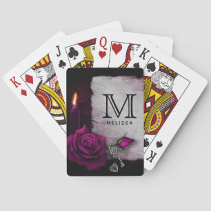 Gothic Ro, Candle, Parchment and Locket Monogram Casinokort