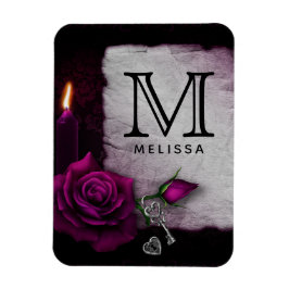 Gothic Ro, Candle, Parchment and Locket Monogram Magnet