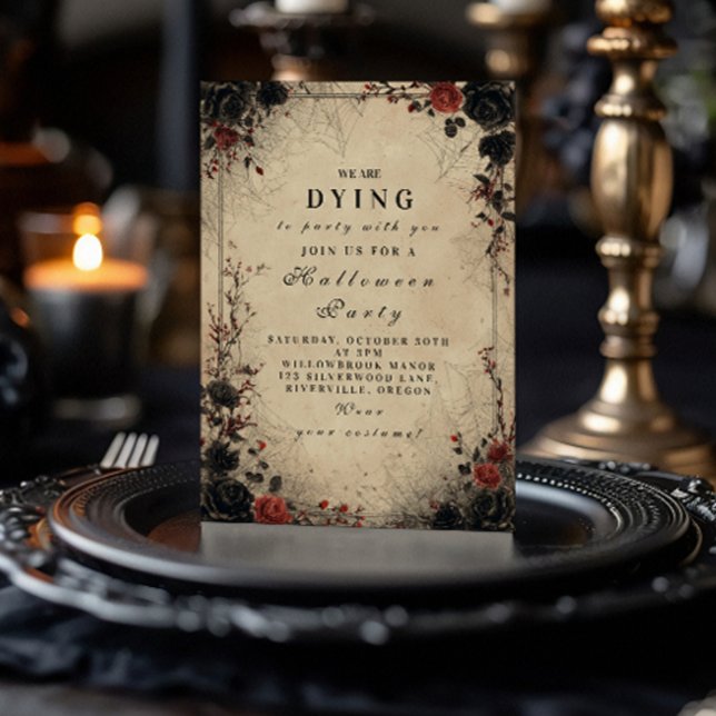 Gothic Ro Cobweb Halloween Firande Inbjudningar (Skapare uppladdad)