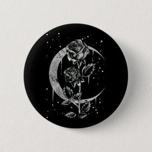 Gothic Ro Crescent Witchy Art Måne Knapp