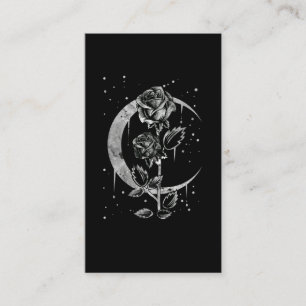 Gothic Ro Crescent Witchy Art Måne Visitkort
