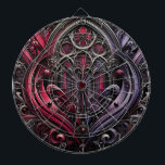 Gothic Ro Dartboard för spelnatt Darttavla<br><div class="desc">Höj ditt spelrum med den här fantastiska Gothic Ro Dartboard, designad för att göra varje spel till en snyggt. Den här ritytan har en komplicerad, gotinspirerad utformning med ro, mönster med båge och lila accents. Den förvandlar ett funktionsdugligt biet till ett grafiskt centrum. Den är utformad med material av hög...</div>
