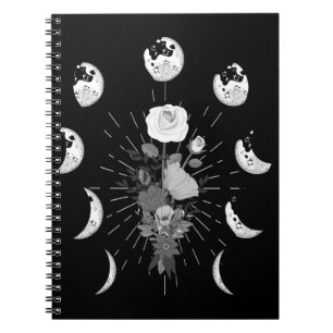 Gothic Ro Måne faser Witchy Crescent Anteckningsbok