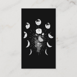 Gothic Ro Måne faser Witchy Crescent Visitkort