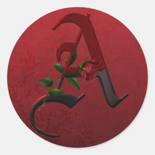 Gothic Ro Monogram A Runt Klistermärke