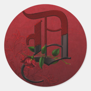 Gothic Ro Monogram D Runt Klistermärke