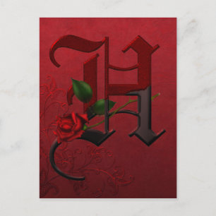 Gothic Ro Monogram H Vykort