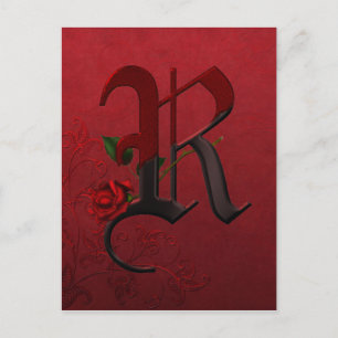 Gothic Ro Monogram R Vykort