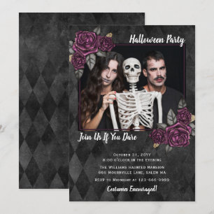 Gothic Ro Photo Halloween fest-inbjudan Inbjudningar