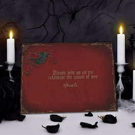 Gothic Ro Red and Black Bröllop Inbjudningar