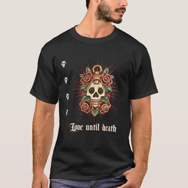 Gothic Ro-skalle Tattografik T Shirt (Framsida)