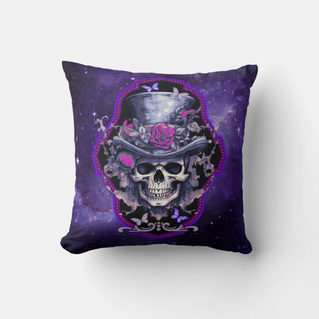 Gothic Ro Skull Halloween Kudde (Framsida)