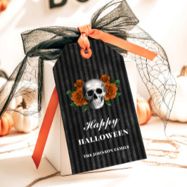 Gothic Ro & Skull Happy halloween Presentetikett