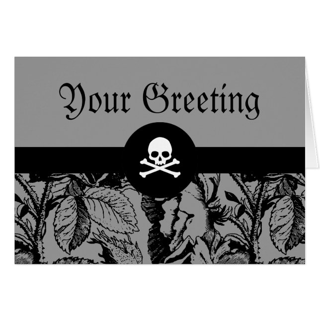 Gothic Ro & Skull-kort Hälsningskort (Framsidan Horizontal)