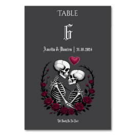 Gothic Ro till Death Skeleton par Bröllop Bordsnummer
