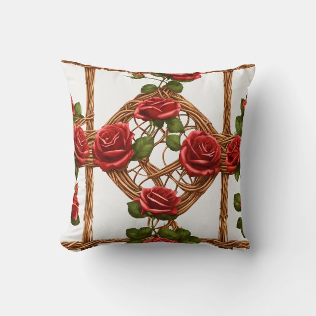 Gothic Ro Vine Pillow - Sömlös Blommigt Beauty Kudde (Framsida)