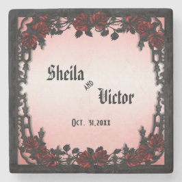 Gothic Röd ros bröllop med Victorian Flair Stenunderlägg