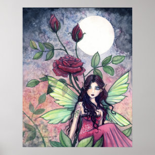 Gothic Röd ros Fairy Poster av Molly Harrison