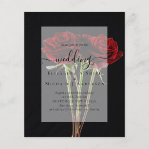 Gothic Röd ros Goth Wedding bjudes in Flygblad