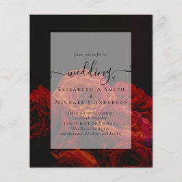 Gothic Röd ros Goth Wedding bjudes in Flygblad