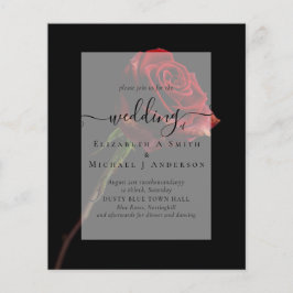 Gothic Röd ros Goth Wedding bjudes in Flygblad