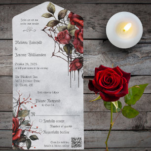 Gothic Röd ros med QR-kod