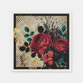 Gothic Röd ros Pappersservett