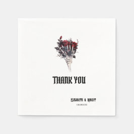 Gothic Röd ros Skeleton Tack Pappersservett