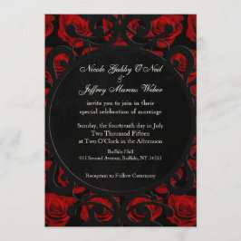 Gothic Röd ros Victorian Wedding bjudande Inbjudningar