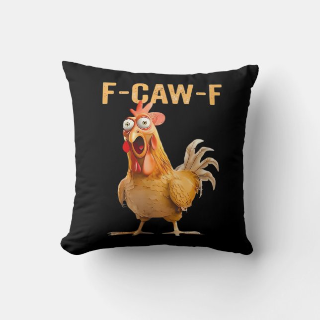 Gothic Rolig Humor Kråka F-Caw-F Kudde (Framsida)