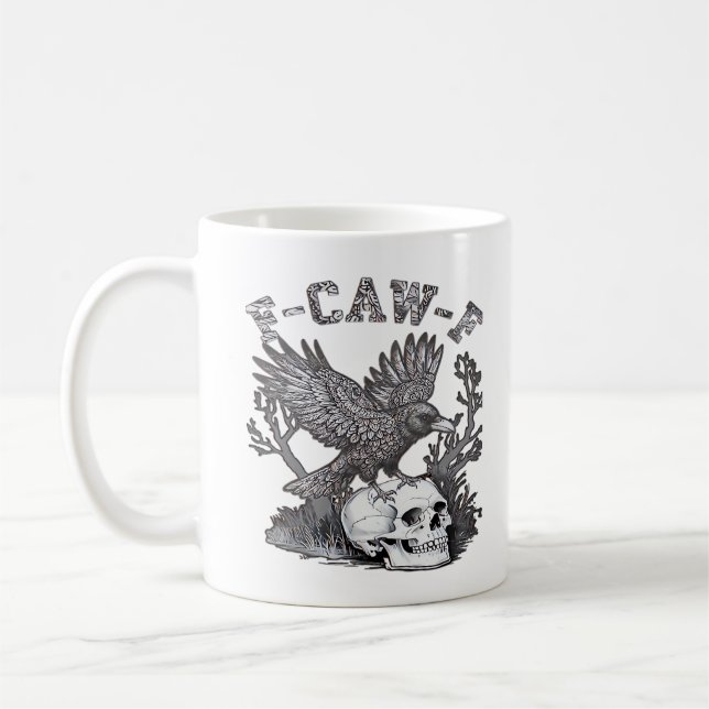 Gothic Roligt F-Caw-F Humor Kråka Essential Retro  Kaffemugg (Vänster)