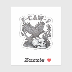 Gothic Roligt F-Caw-F Humor Kråka Essential Retro Klistermärken