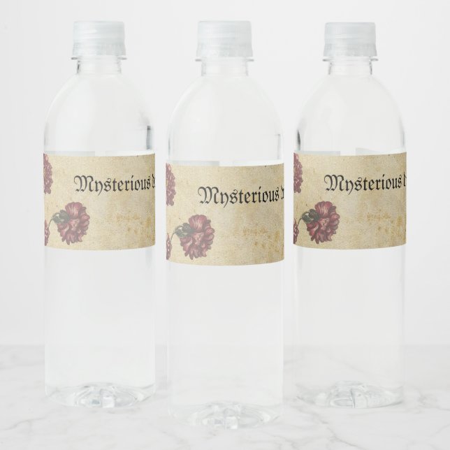 Gothic Romance Bröllopsflasketikett – Mörk & Elega Vattenflaskor Etikett (Flaskor)