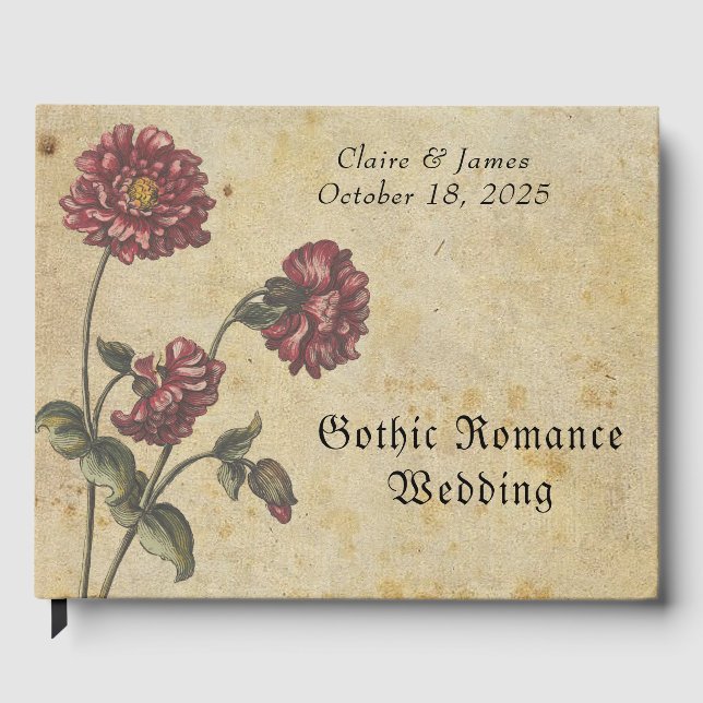 Gothic Romance Bröllopsgästbok – Mörk & Elegant Gästböcker (Framsida)