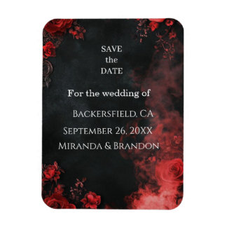 Gothic Romance Floral Save the Date Magnet