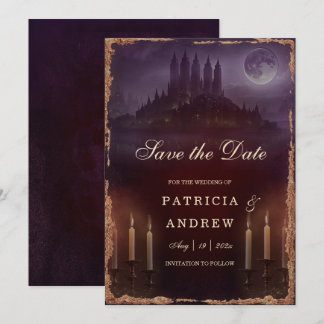 Gothic Romance Save the Date Burgundy Wedding Inbjudningar